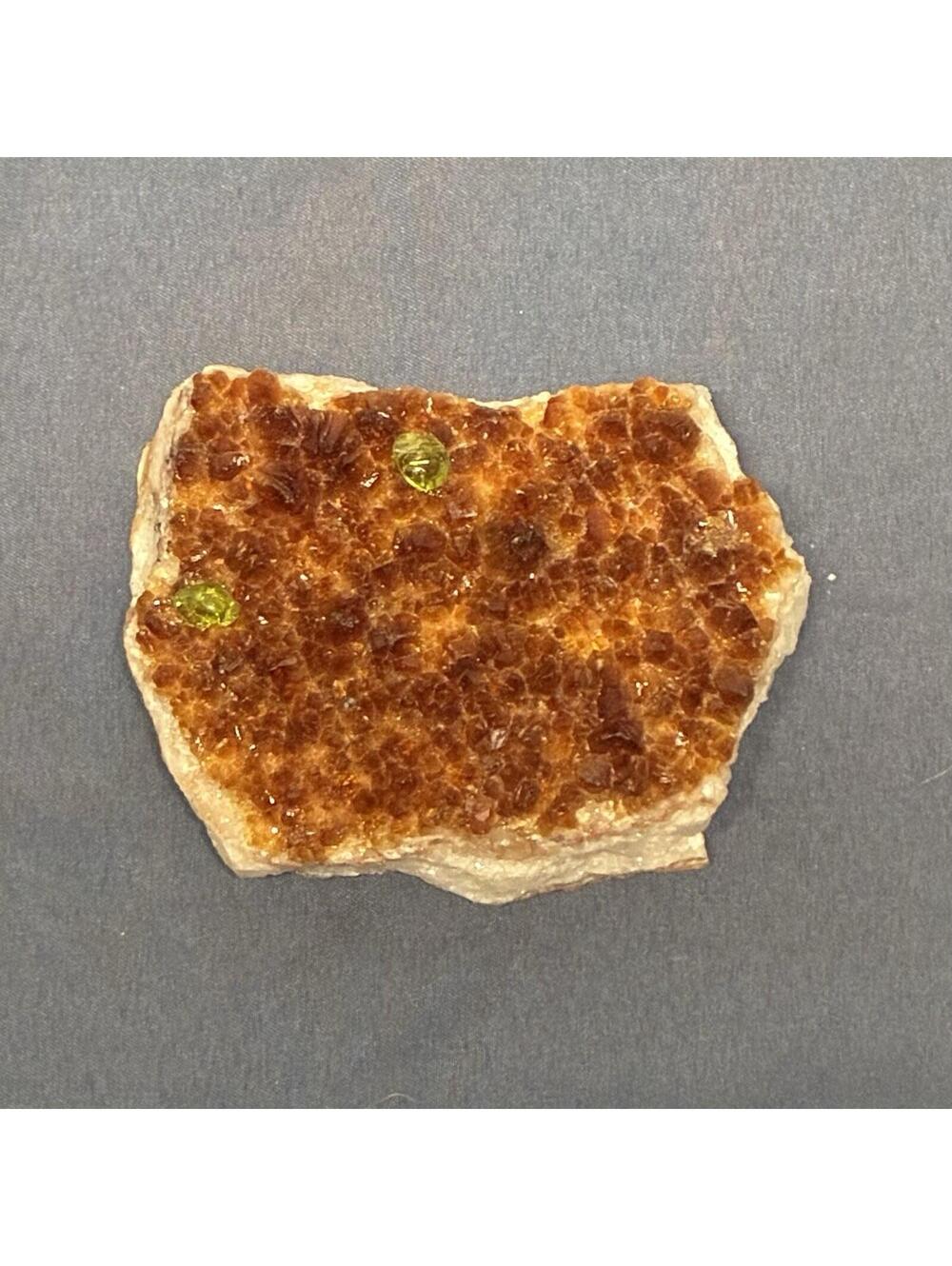Citrine Crystal Cluster with 2 Green Peridot Pieces (added, not grown) - 310 g